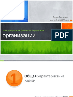 Доклад по теме Роль финансов в деятельности международных финансово-кредитных организаций